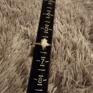 Sterling  Silver Ring with White Gemstone